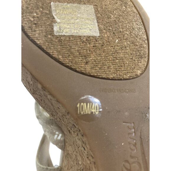 Lucky Brand Women's 10M Beige Lace Cork Wedge Sandals Size - Picture 8 of 8